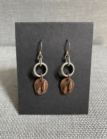 Antique silver and copper earrings