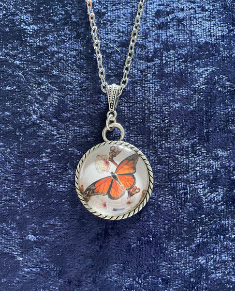 Monarch butterfly Art Pendant (18 inch)