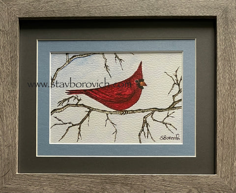 "Cardinal" 8x10  framed art print